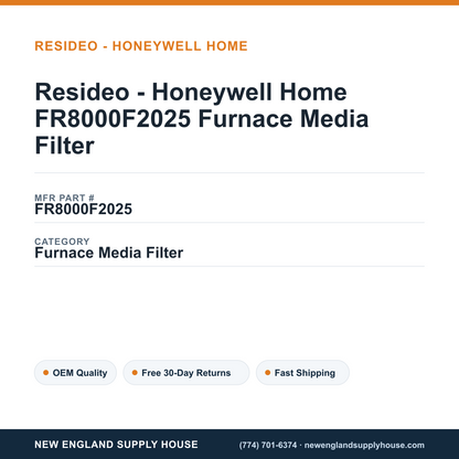 Resideo - Honeywell Home FR8000F2025 Furnace Media Filter — New England Supply House spec card [NESH-SPEC-CARD-V2]