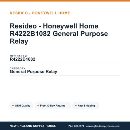 Resideo - Honeywell Home R4222B1082 General Purpose Relay — New England Supply House spec card [NESH-SPEC-CARD-V2]