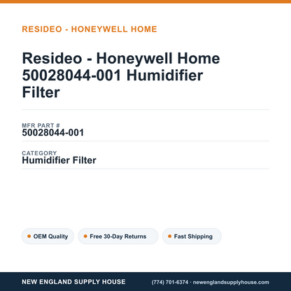 Resideo - Honeywell Home 50028044-001 Humidifier Filter — New England Supply House spec card [NESH-SPEC-CARD-V2]