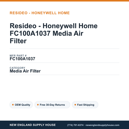 Resideo - Honeywell Home FC100A1037 Media Air Filter — New England Supply House spec card [NESH-SPEC-CARD-V2]