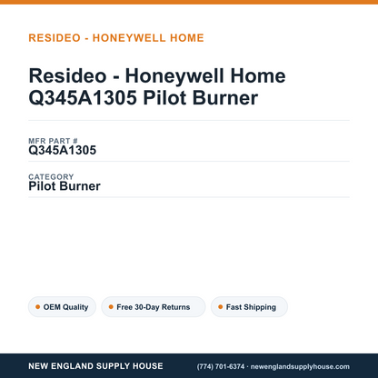 Resideo - Honeywell Home Q345A1305 Pilot Burner — New England Supply House spec card [NESH-SPEC-CARD-V2]