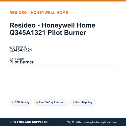 Resideo - Honeywell Home Q345A1321 Pilot Burner — New England Supply House spec card [NESH-SPEC-CARD-V2]