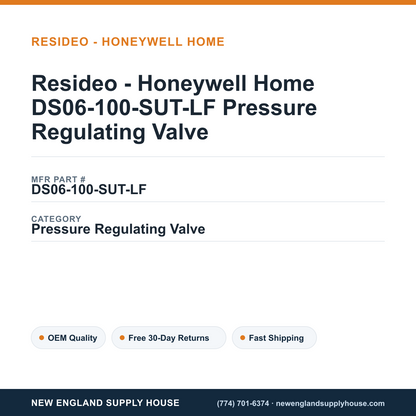 Resideo - Honeywell Home DS06-100-SUT-LF Pressure Regulating Valve — New England Supply House spec card [NESH-SPEC-CARD-V2]