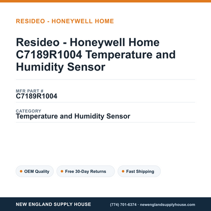 Resideo - Honeywell Home C7189R1004 Temperature and Humidity Sensor — New England Supply House spec card [NESH-SPEC-CARD-V2]