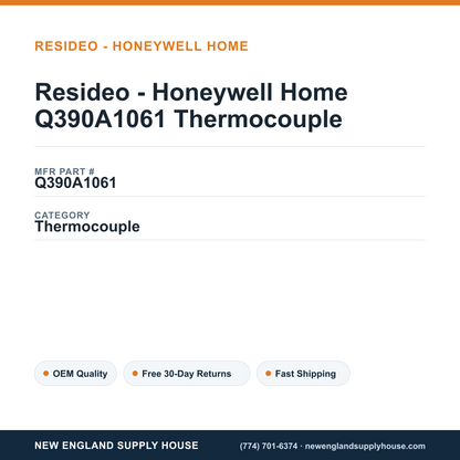 Resideo - Honeywell Home Q390A1061 Thermocouple — New England Supply House spec card [NESH-SPEC-CARD-V2]
