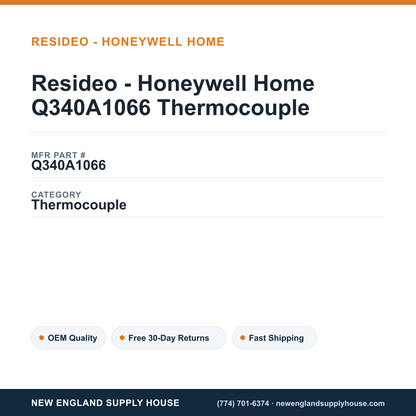 Resideo - Honeywell Home Q340A1066 Thermocouple — New England Supply House spec card [NESH-SPEC-CARD-V2]
