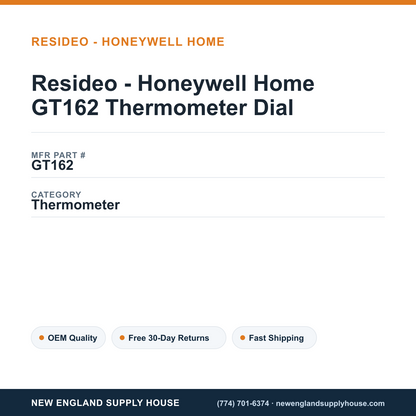 Resideo - Honeywell Home GT162 Thermometer Dial — New England Supply House spec card [NESH-SPEC-CARD-V2]