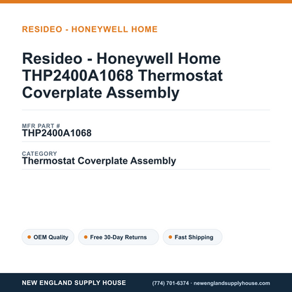 Resideo - Honeywell Home THP2400A1068 Thermostat Coverplate Assembly — New England Supply House spec card [NESH-SPEC-CARD-V2]