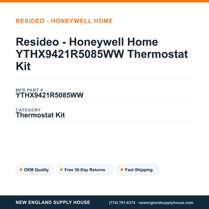 Resideo - Honeywell Home YTHX9421R5085WW Thermostat Kit — New England Supply House spec card [NESH-SPEC-CARD-V2]