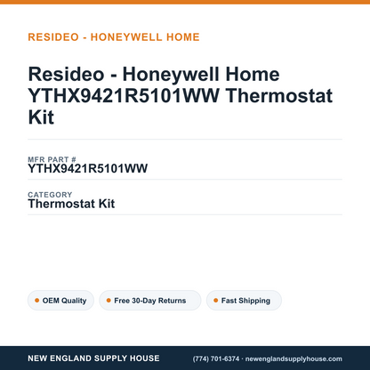 Resideo - Honeywell Home YTHX9421R5101WW Thermostat Kit — New England Supply House spec card [NESH-SPEC-CARD-V2]