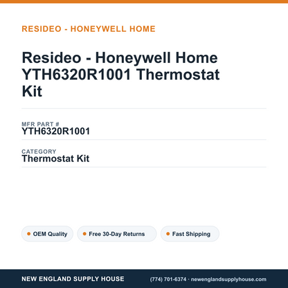 Resideo - Honeywell Home YTH6320R1001 Thermostat Kit — New England Supply House spec card [NESH-SPEC-CARD-V2]