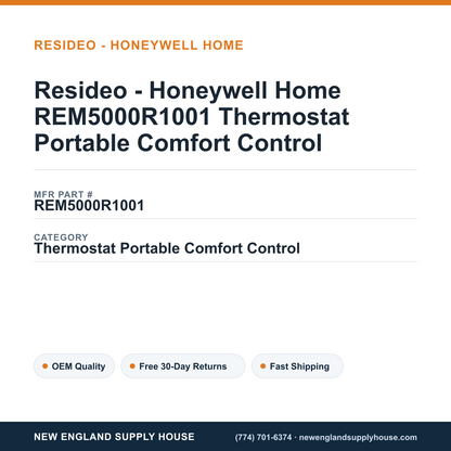 Resideo - Honeywell Home REM5000R1001 Thermostat Portable Comfort Control — New England Supply House spec card [NESH-SPEC-CARD-V2]