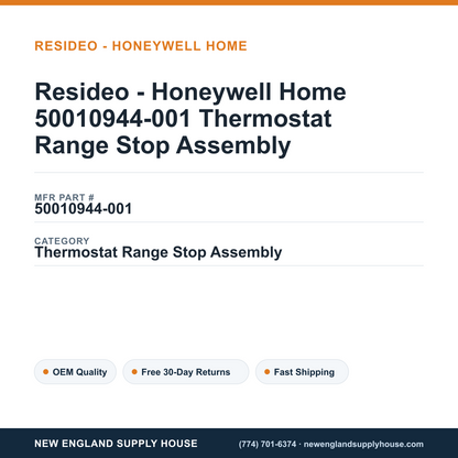 Resideo - Honeywell Home 50010944-001 Thermostat Range Stop Assembly — New England Supply House spec card [NESH-SPEC-CARD-V2]