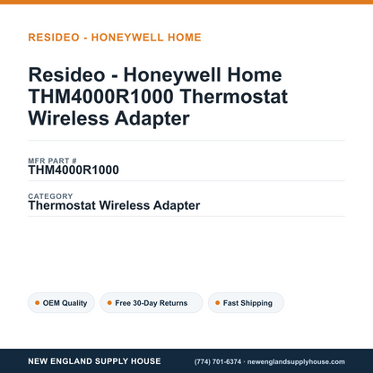 Resideo - Honeywell Home THM4000R1000 Thermostat Wireless Adapter — New England Supply House spec card [NESH-SPEC-CARD-V2]