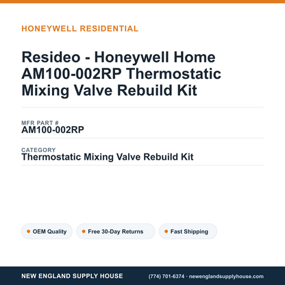 Resideo - Honeywell Home AM100-002RP Thermostatic Mixing Valve Rebuild Kit — New England Supply House spec card [NESH-SPEC-CARD-V2]