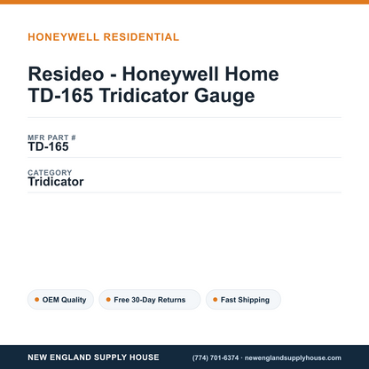 Resideo - Honeywell Home TD-165 Tridicator Gauge — New England Supply House spec card [NESH-SPEC-CARD-V2]