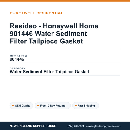 Resideo - Honeywell Home 901446 Water Sediment Filter Tailpiece Gasket — New England Supply House spec card [NESH-SPEC-CARD-V2]