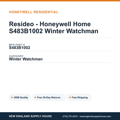 Resideo - Honeywell Home S483B1002 Winter Watchman — New England Supply House spec card [NESH-SPEC-CARD-V2]