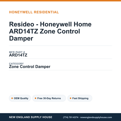 Resideo - Honeywell Home ARD14TZ Zone Control Damper — New England Supply House spec card [NESH-SPEC-CARD-V2]