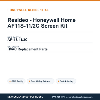 Resideo - Honeywell Home AF11S-11/2C Screen Kit — New England Supply House spec card [NESH-SPEC-CARD-V2]