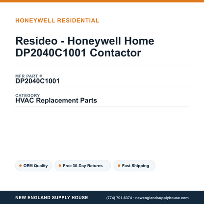 Resideo - Honeywell Home DP2040C1001 Contactor — New England Supply House spec card [NESH-SPEC-CARD-V2]
