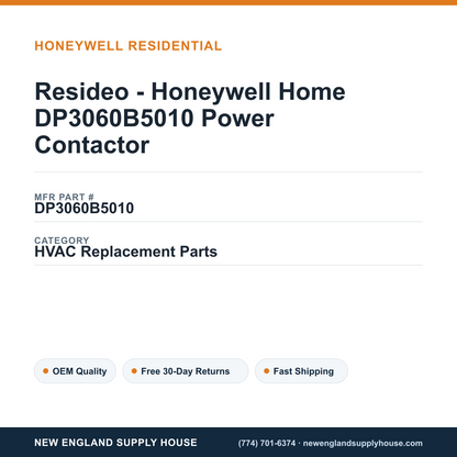 Resideo - Honeywell Home DP3060B5010 Power Contactor — New England Supply House spec card [NESH-SPEC-CARD-V2]