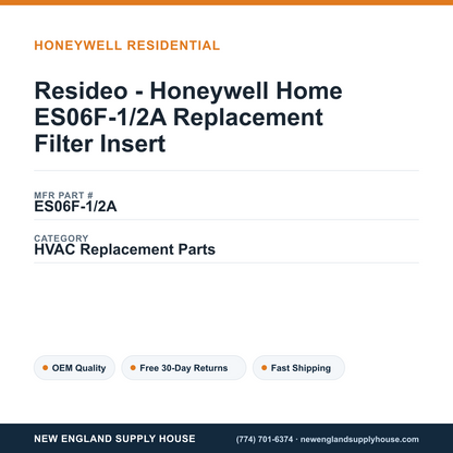 Resideo - Honeywell Home ES06F-1/2A Replacement Filter Insert — New England Supply House spec card [NESH-SPEC-CARD-V2]