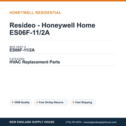 Resideo - Honeywell Home ES06F-11/2A — New England Supply House spec card [NESH-SPEC-CARD-V2]