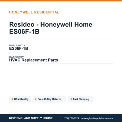 Resideo - Honeywell Home ES06F-1B — New England Supply House spec card [NESH-SPEC-CARD-V2]