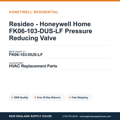 Resideo - Honeywell Home FK06-103-DUS-LF Pressure Reducing Valve — New England Supply House spec card [NESH-SPEC-CARD-V2]