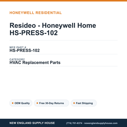 Resideo - Honeywell Home HS-PRESS-102 — New England Supply House spec card [NESH-SPEC-CARD-V2]