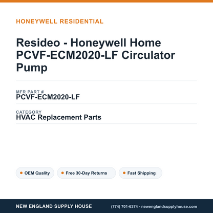 Resideo - Honeywell Home PCVF-ECM2020-LF Circulator Pump — New England Supply House spec card [NESH-SPEC-CARD-V2]