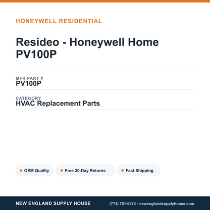 Resideo - Honeywell Home PV100P — New England Supply House spec card [NESH-SPEC-CARD-V2]