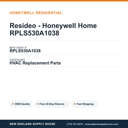 Resideo - Honeywell Home RPLS530A1038 — New England Supply House spec card [NESH-SPEC-CARD-V2]