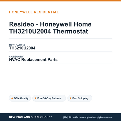 Resideo - Honeywell Home TH3210U2004 Thermostat — New England Supply House spec card [NESH-SPEC-CARD-V2]