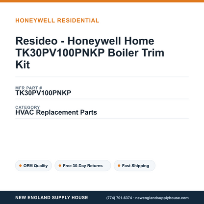 Resideo - Honeywell Home TK30PV100PNKP Boiler Trim Kit — New England Supply House spec card [NESH-SPEC-CARD-V2]