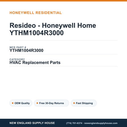 Resideo - Honeywell Home YTHM1004R3000 — New England Supply House spec card [NESH-SPEC-CARD-V2]