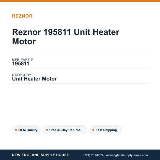 Reznor 195811 Unit Heater Motor — New England Supply House spec card [NESH-SPEC-CARD-V2]