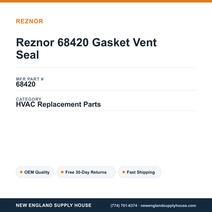 Reznor 68420 Gasket Vent Seal — New England Supply House spec card [NESH-SPEC-CARD-V2]