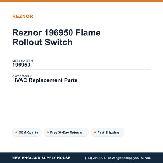 Reznor 196950 Flame Rollout Switch — New England Supply House spec card [NESH-SPEC-CARD-V2]