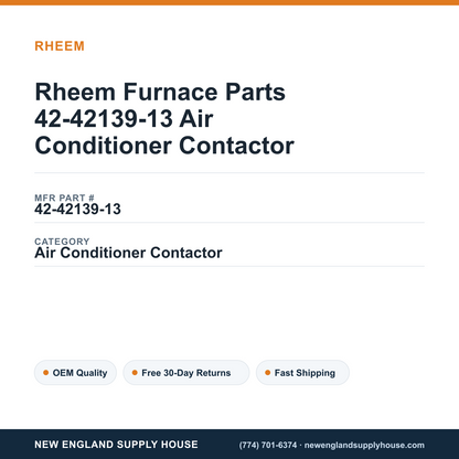Rheem Furnace Parts 42-42139-13 Air Conditioner Contactor — New England Supply House spec card [NESH-SPEC-CARD-V2]