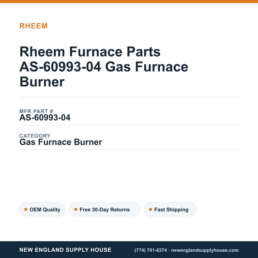 Rheem Furnace Parts AS-60993-04 Gas Furnace Burner — New England Supply House spec card [NESH-SPEC-CARD-V2]