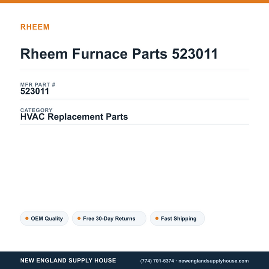 Rheem Furnace Parts 523011 — New England Supply House spec card [NESH-SPEC-CARD-V2]
