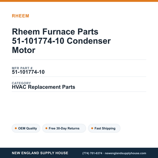 Rheem Furnace Parts 51-101774-10 Condenser Motor — New England Supply House spec card [NESH-SPEC-CARD-V2]