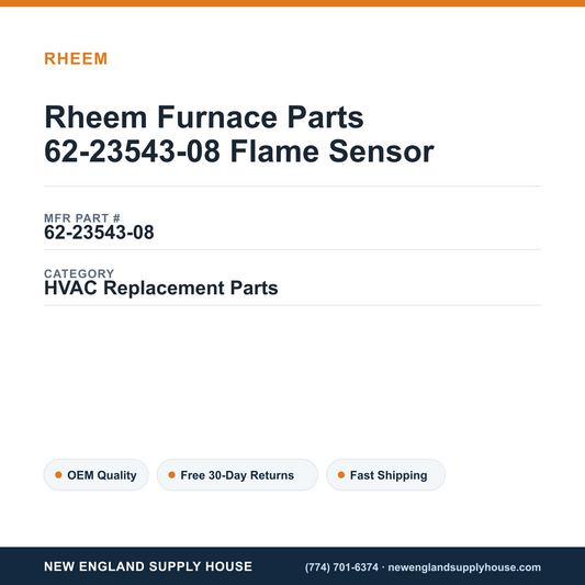 Rheem Furnace Parts 62-23543-08 Flame Sensor — New England Supply House spec card [NESH-SPEC-CARD-V2]
