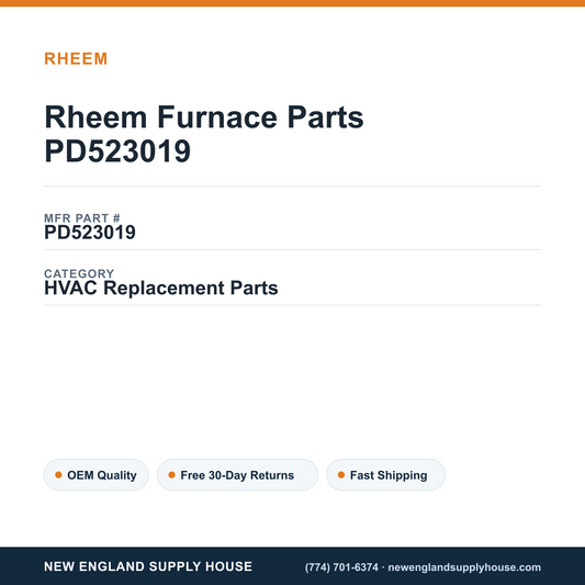 Rheem Furnace Parts PD523019 — New England Supply House spec card [NESH-SPEC-CARD-V2]