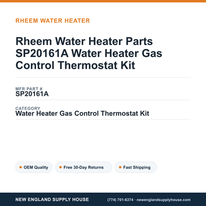 Rheem Water Heater Parts SP20161A Water Heater Gas Control Thermostat Kit — New England Supply House spec card [NESH-SPEC-CARD-V2]