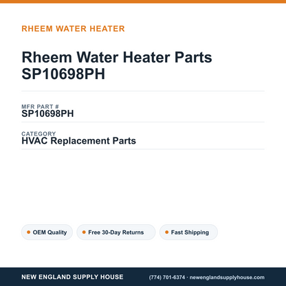 Rheem Water Heater Parts SP10698PH — New England Supply House spec card [NESH-SPEC-CARD-V2]