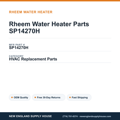 Rheem Water Heater Parts SP14270H — New England Supply House spec card [NESH-SPEC-CARD-V2]