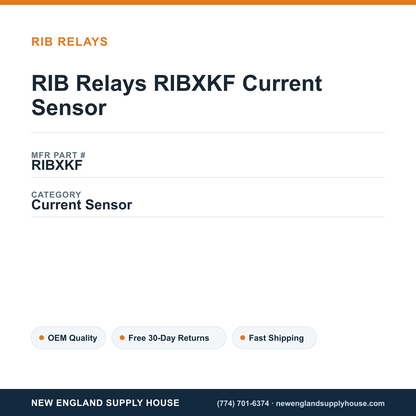 RIB Relays RIBXKF Current Sensor — New England Supply House spec card [NESH-SPEC-CARD-V2]